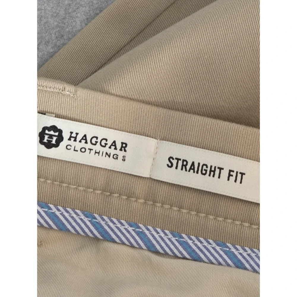 Haggar Straight Fit Men's 42x29 Sustainable Stretch‎ Chino Pants Flat Front NEW